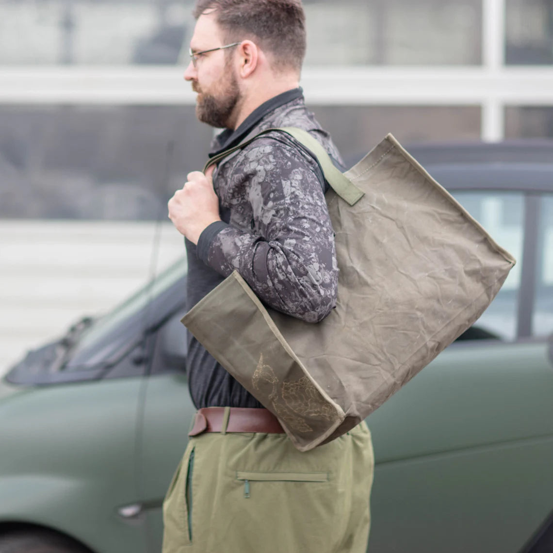 Tote Bag made from khaki canvas