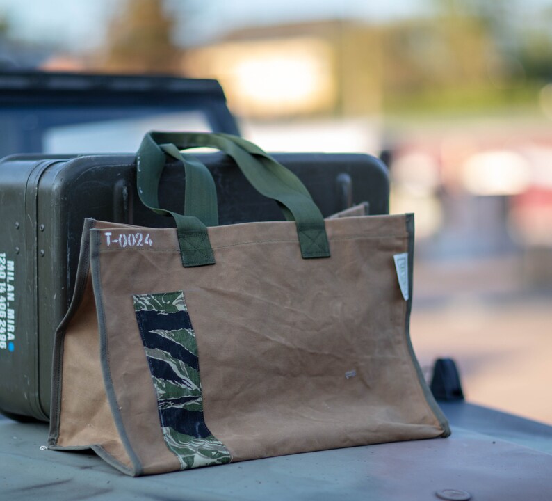 Tote Bag made from khaki canvas