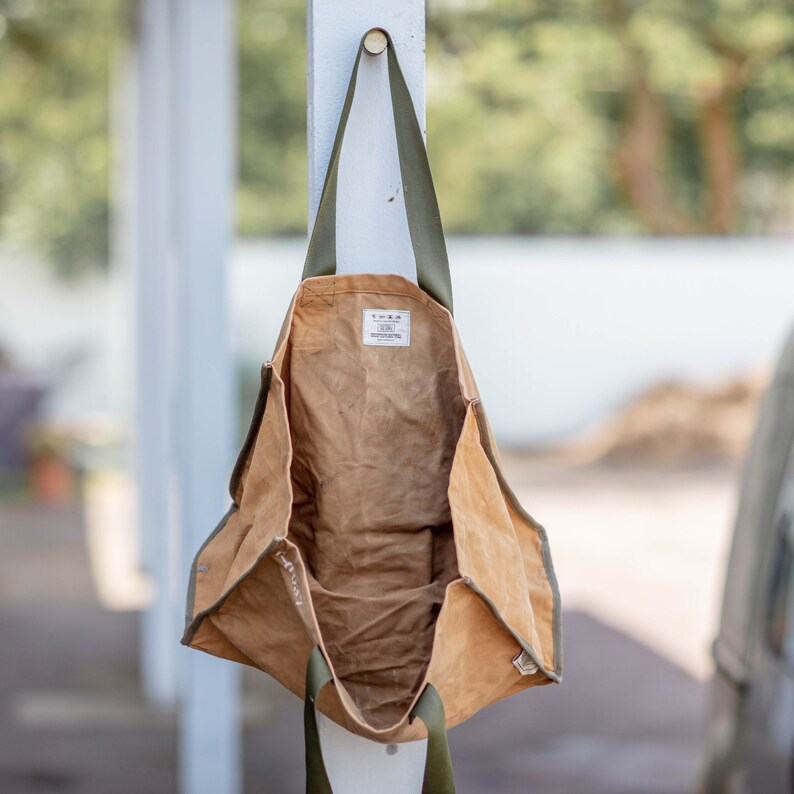 Tote Bag made from khaki canvas