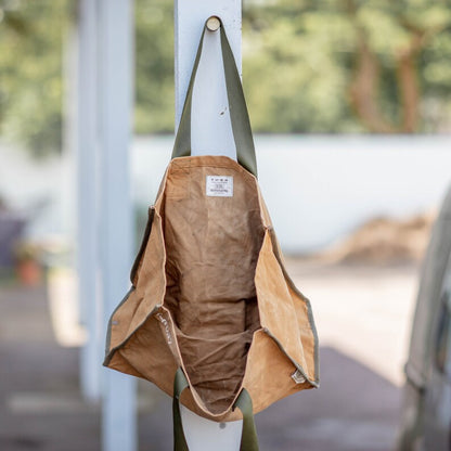 Tote Bag made from khaki canvas