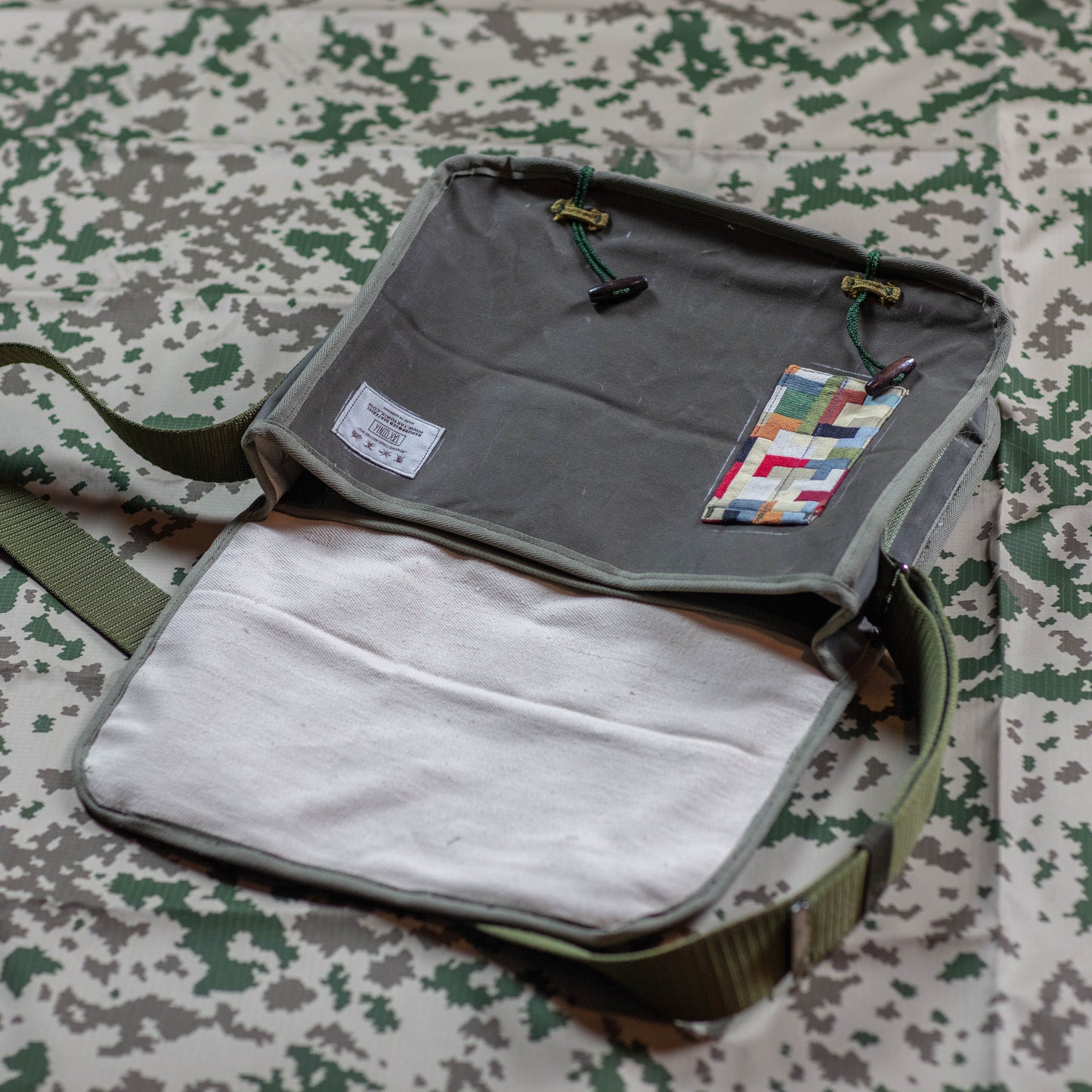 M-0114 Messenger Bag from Canvas and Tetris pattern