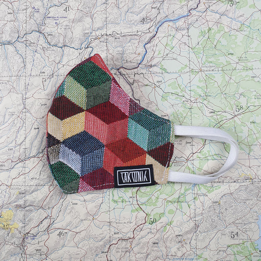 Mund- und Nasenschutz / Behelfsmaske – Gobelin Würfel