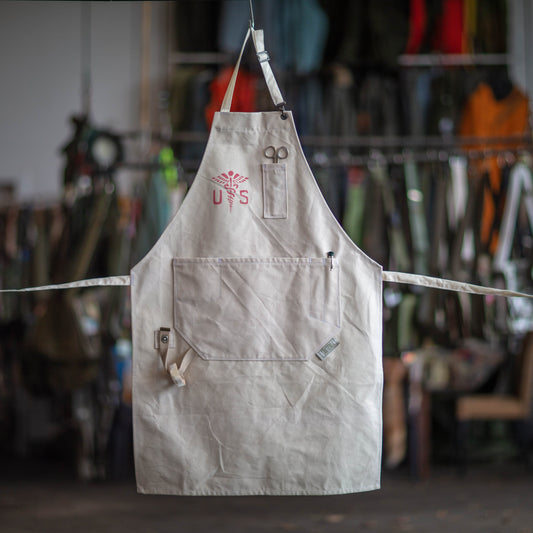 A-0030 Apron "M.A.S.H." II/II White Canvas